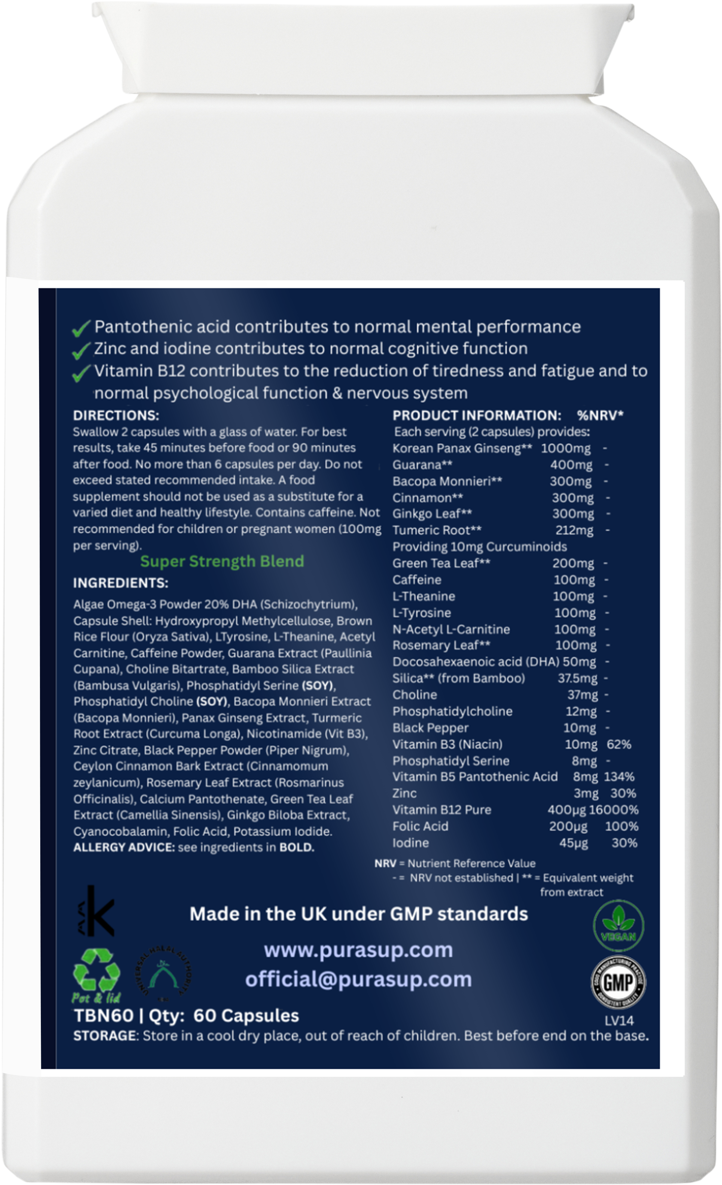 Neuro Balance - Cognitive & Mental Perfromance Support (60 Capsules)