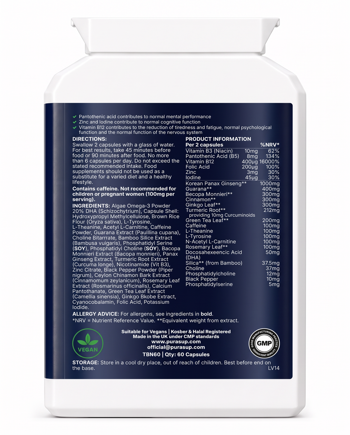 Neuro Balance - Cognitive & Mental Performance Support (60 Capsules)